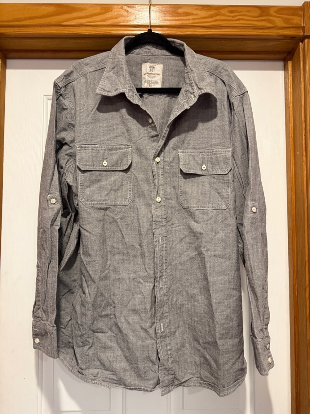 Route 66 Gray Casual Button-Down Shirt